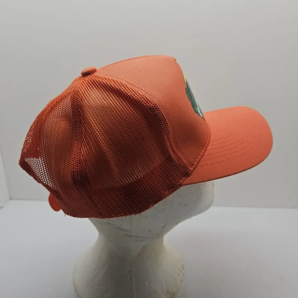 Bass Pro Shops Gone Fishing Hat Bright Orange Mesh Logo Snapback - Picture 4 of 7